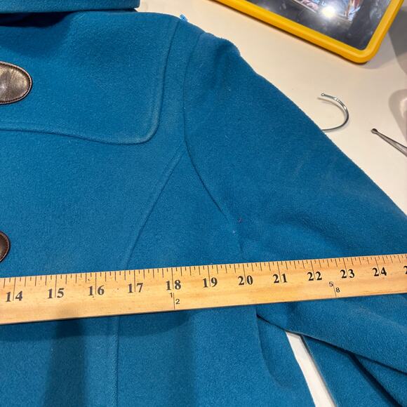 VTG L.L. Bean Bellandi Blue Lambswool Toggle Coat Sz 20 - Picture 6 of 7